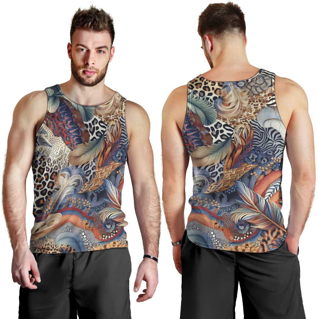 Wild Animal Skins Men Tank Top Unique Leopard Zebra And Snake Patterns - Wonder Print Shop