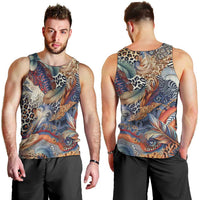 Wild Animal Skins Men Tank Top Unique Leopard Zebra And Snake Patterns - Wonder Print Shop