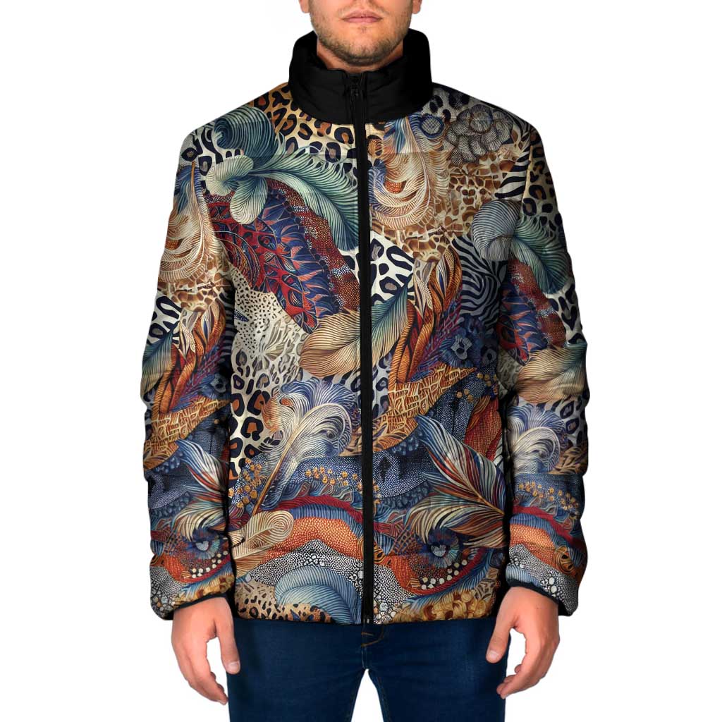 Wild Animal Skins Padded Jacket Unique Leopard Zebra And Snake Patterns - Wonder Print Shop