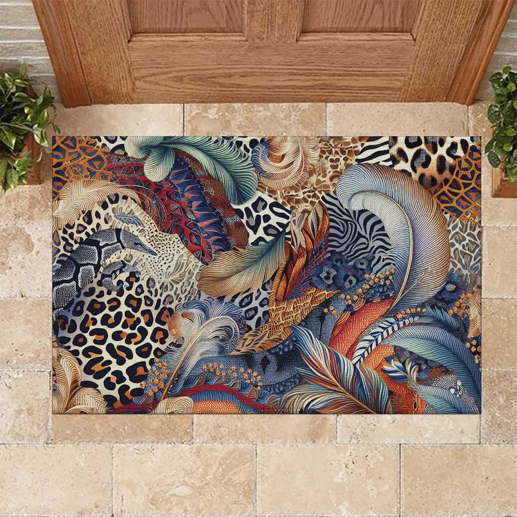 Wild Animal Skins Rubber Doormat Unique Leopard Zebra And Snake Patterns - Wonder Print Shop