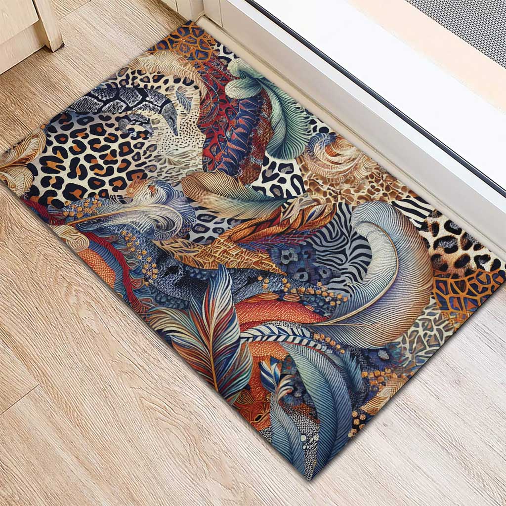 Wild Animal Skins Rubber Doormat Unique Leopard Zebra And Snake Patterns - Wonder Print Shop