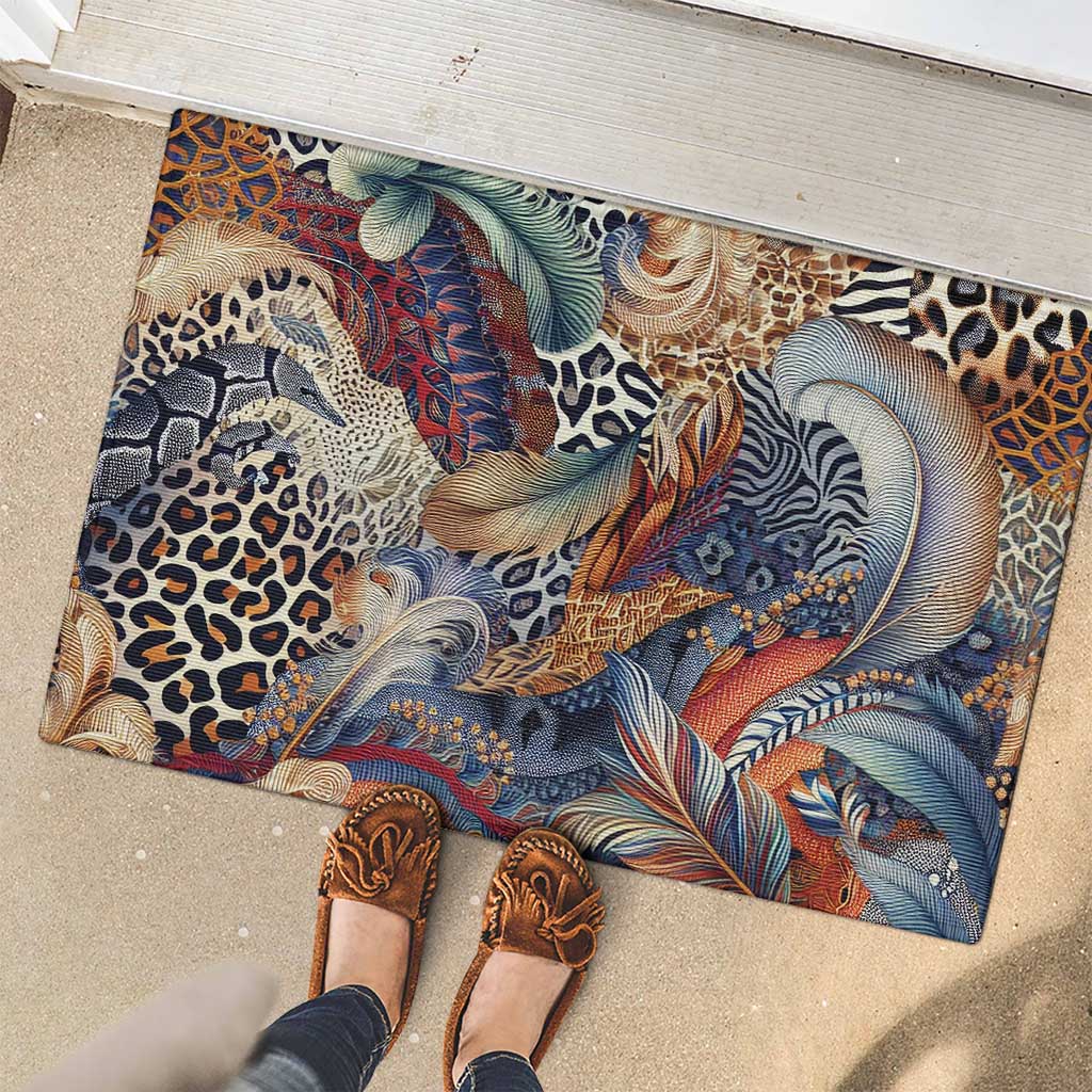Wild Animal Skins Rubber Doormat Unique Leopard Zebra And Snake Patterns - Wonder Print Shop