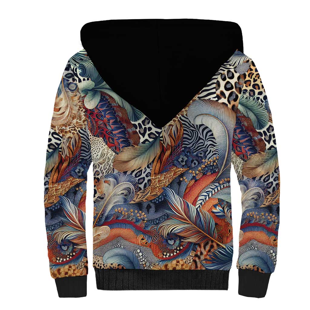 Wild Animal Skins Sherpa Hoodie Unique Leopard Zebra And Snake Patterns - Wonder Print Shop