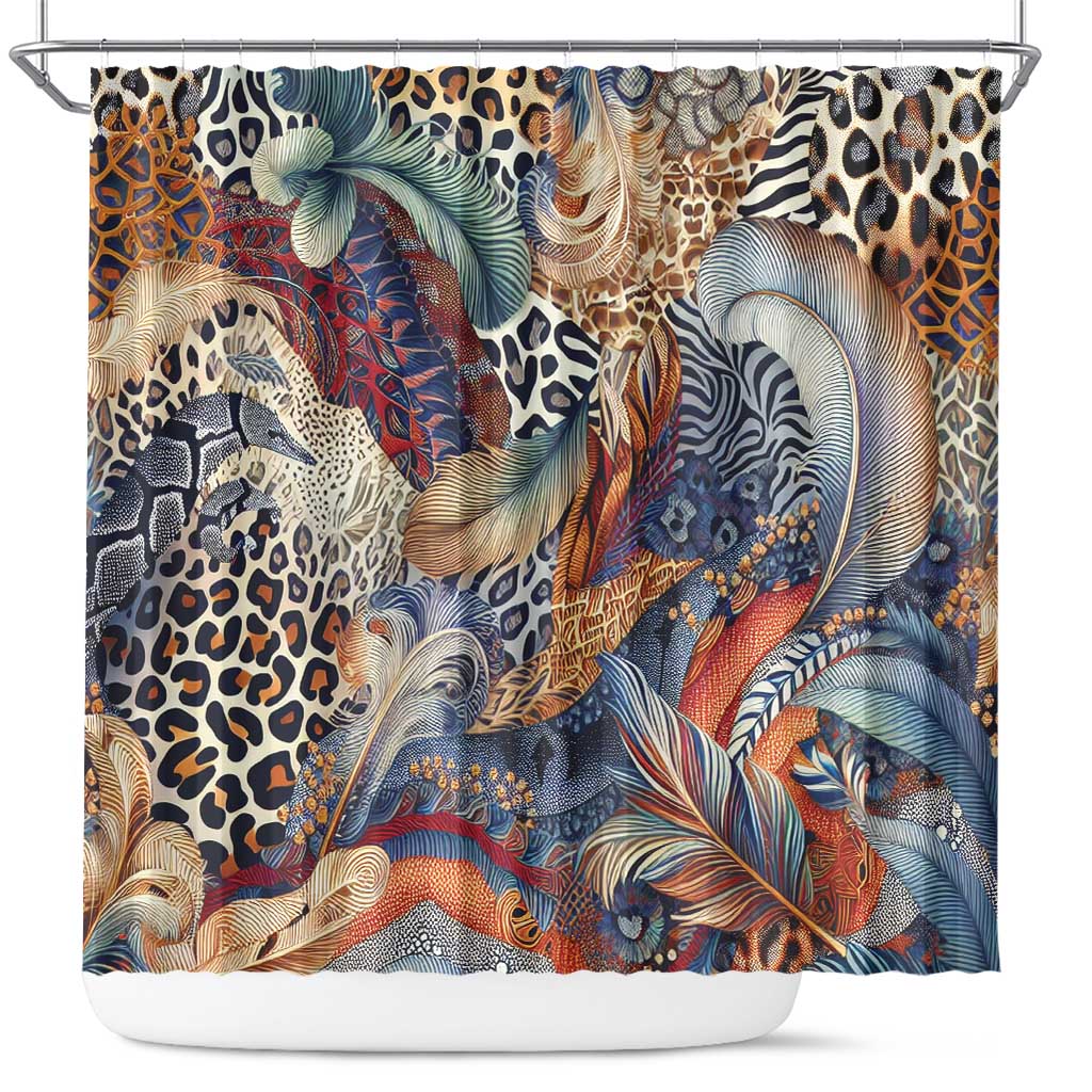 Wild Animal Skins Shower Curtain Unique Leopard Zebra And Snake Patterns - Wonder Print Shop