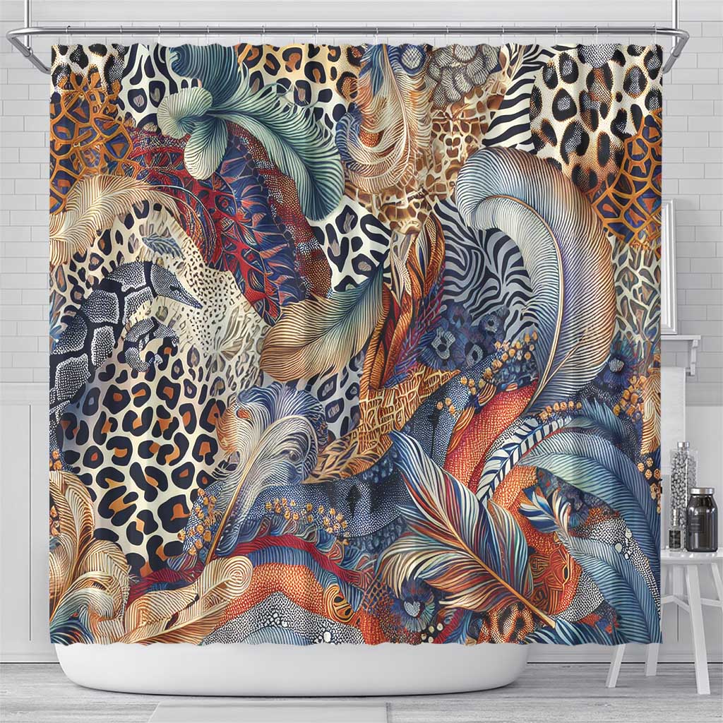 Wild Animal Skins Shower Curtain Unique Leopard Zebra And Snake Patterns - Wonder Print Shop