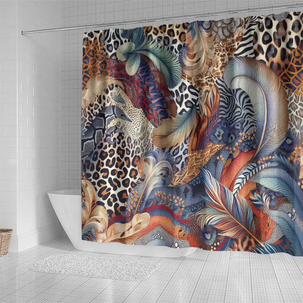 Wild Animal Skins Shower Curtain Unique Leopard Zebra And Snake Patterns - Wonder Print Shop