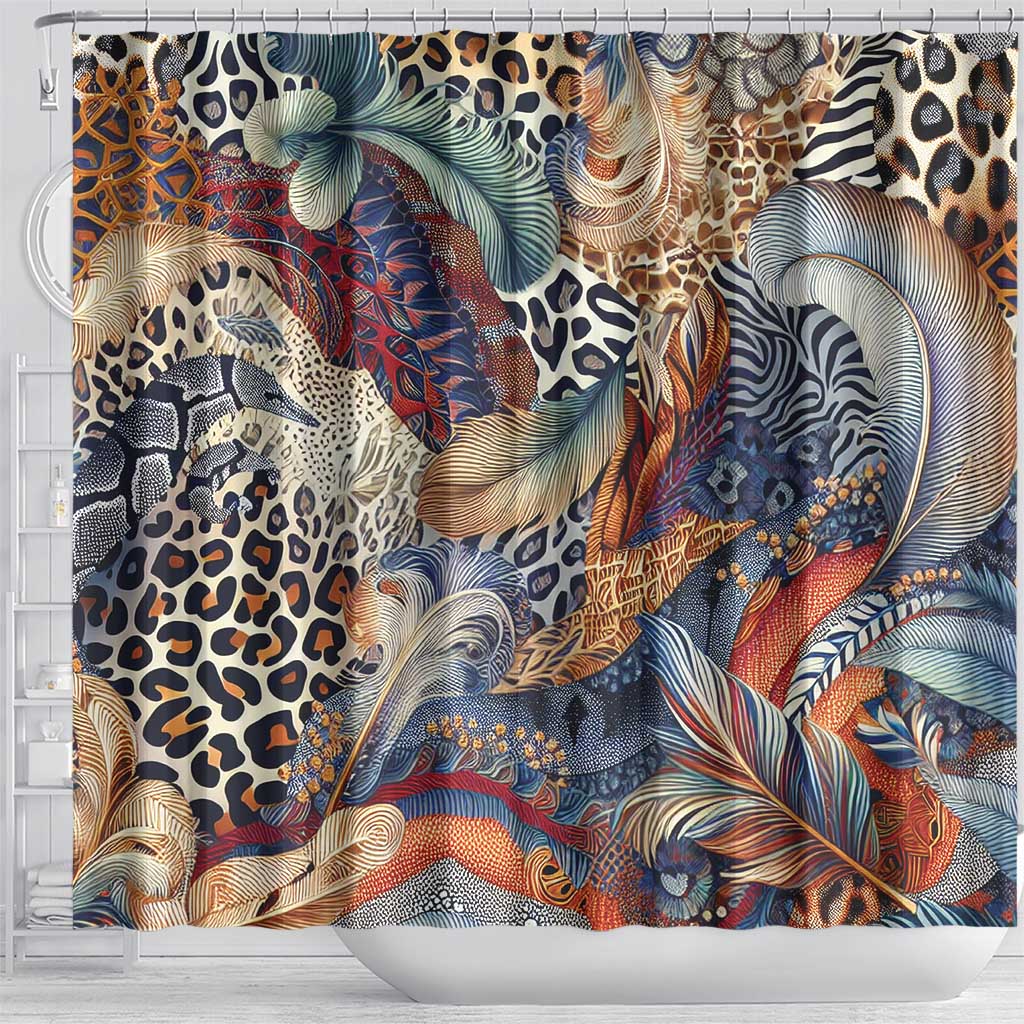 Wild Animal Skins Shower Curtain Unique Leopard Zebra And Snake Patterns - Wonder Print Shop