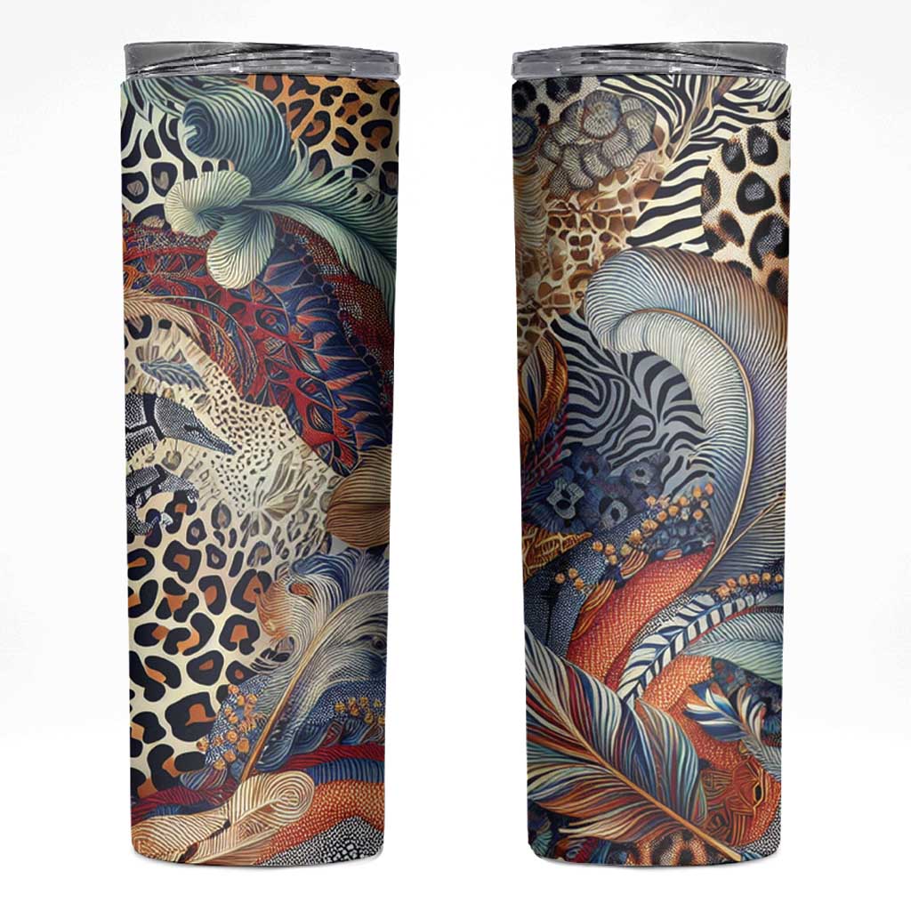 Wild Animal Skins Skinny Tumbler Unique Leopard Zebra And Snake Patterns - Wonder Print Shop