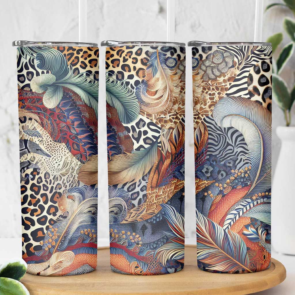 Wild Animal Skins Skinny Tumbler Unique Leopard Zebra And Snake Patterns - Wonder Print Shop