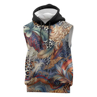Wild Animal Skins Sleeveless Hoodie Unique Leopard Zebra And Snake Patterns - Wonder Print Shop