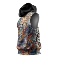 Wild Animal Skins Sleeveless Hoodie Unique Leopard Zebra And Snake Patterns - Wonder Print Shop