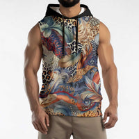 Wild Animal Skins Sleeveless Hoodie Unique Leopard Zebra And Snake Patterns - Wonder Print Shop