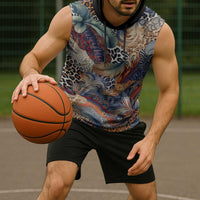 Wild Animal Skins Sleeveless Hoodie Unique Leopard Zebra And Snake Patterns - Wonder Print Shop