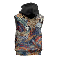 Wild Animal Skins Sleeveless Zip Hoodie Unique Leopard Zebra And Snake Patterns - Wonder Print Shop