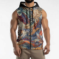 Wild Animal Skins Sleeveless Zip Hoodie Unique Leopard Zebra And Snake Patterns - Wonder Print Shop