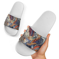 Wild Animal Skins Slide Sandals Unique Leopard Zebra And Snake Patterns - Wonder Print Shop