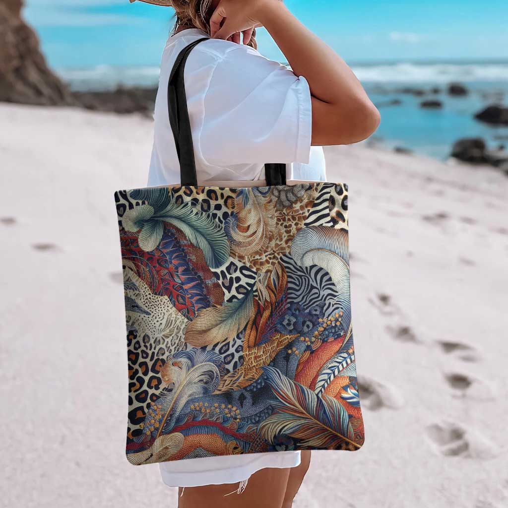 Wild Animal Skins Tote Bag Unique Leopard Zebra And Snake Patterns - Wonder Print Shop