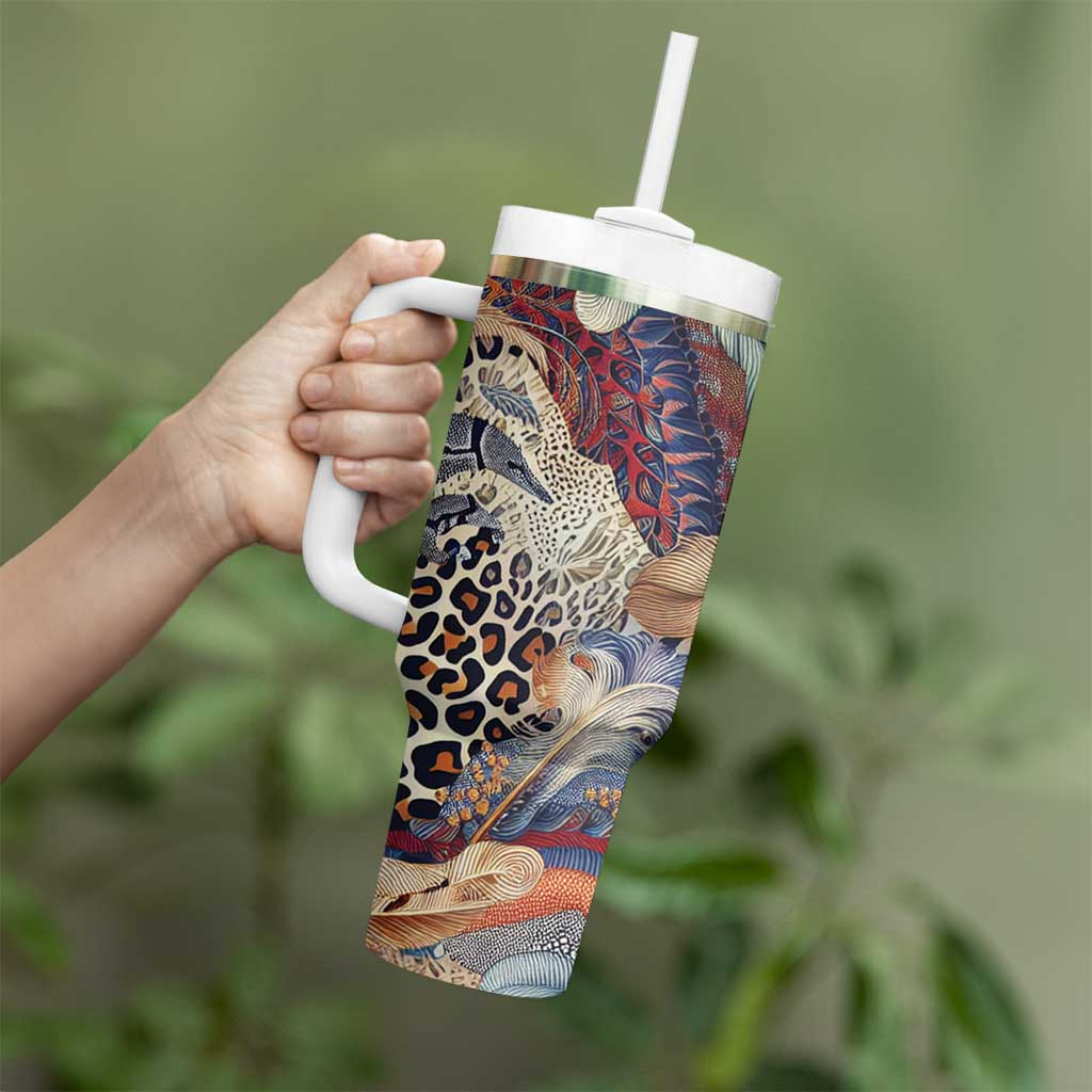 Wild Animal Skins Tumbler With Handle Unique Leopard Zebra And Snake Patterns - Wonder Print Shop