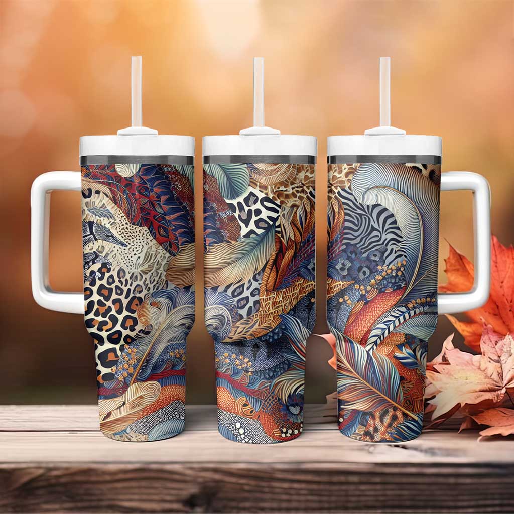 Wild Animal Skins Tumbler With Handle Unique Leopard Zebra And Snake Patterns - Wonder Print Shop