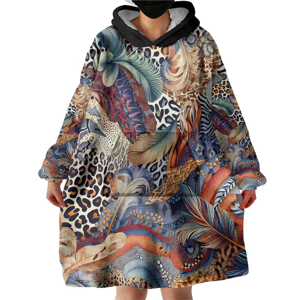 Wild Animal Skins Wearable Blanket Hoodie Unique Leopard Zebra And Snake Patterns - Wonder Print Shop