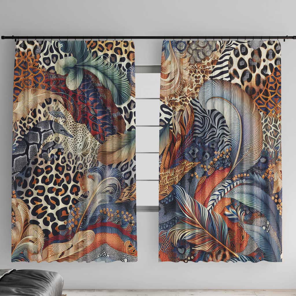 Wild Animal Skins Window Curtain Unique Leopard Zebra And Snake Patterns - Wonder Print Shop