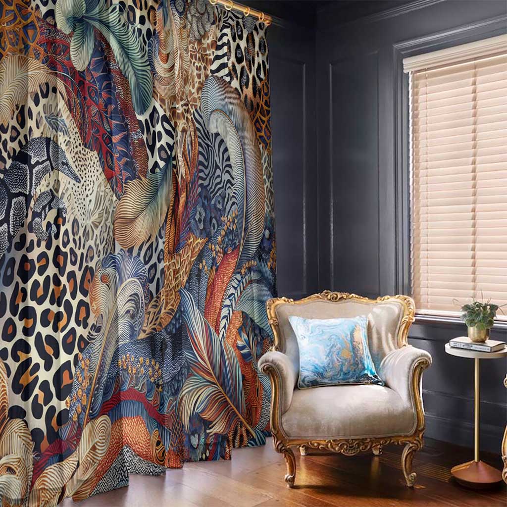 Wild Animal Skins Window Curtain Unique Leopard Zebra And Snake Patterns - Wonder Print Shop