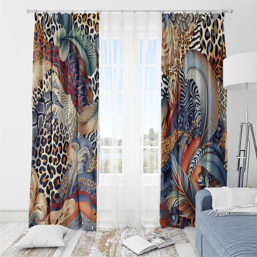 Wild Animal Skins Window Curtain Unique Leopard Zebra And Snake Patterns - Wonder Print Shop