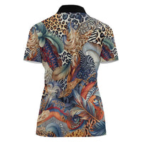 Wild Animal Skins Women Polo Shirt Unique Leopard Zebra And Snake Patterns - Wonder Print Shop