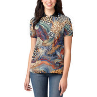 Wild Animal Skins Women Polo Shirt Unique Leopard Zebra And Snake Patterns - Wonder Print Shop