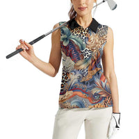 Wild Animal Skins Women Sleeveless Polo Shirt Unique Leopard Zebra And Snake Patterns - Wonder Print Shop