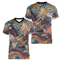 Wild Animal Skins Women V-Neck T-Shirt Unique Leopard Zebra And Snake Patterns - Wonder Print Shop