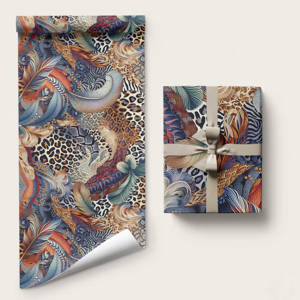 African Wild Animal Skins Wrapping Paper Unique Leopard Zebra And Snake Patterns - Wonder Print Shop
