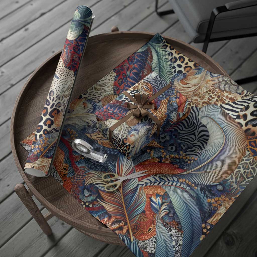 African Wild Animal Skins Wrapping Paper Unique Leopard Zebra And Snake Patterns - Wonder Print Shop