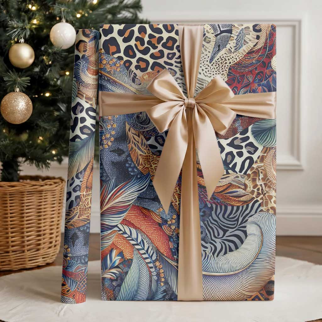 African Wild Animal Skins Wrapping Paper Unique Leopard Zebra And Snake Patterns - Wonder Print Shop