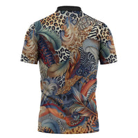 Wild Animal Skins Zipper Polo Shirt Unique Leopard Zebra And Snake Patterns - Wonder Print Shop