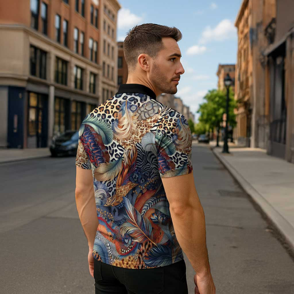 Wild Animal Skins Zipper Polo Shirt Unique Leopard Zebra And Snake Patterns - Wonder Print Shop
