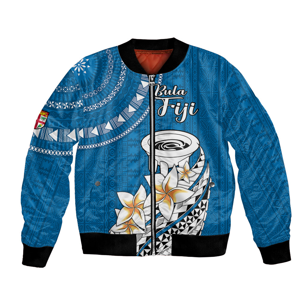 Bula Fiji Bomber Jacket Kava Bowl Tapa Tribal LT9 - Wonder Print Shop