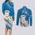 Bula Fiji Couples Matching Long Sleeve Bodycon Dress and Long Sleeve Button Shirts Kava Bowl Tapa Tribal LT9 - Wonder Print Shop