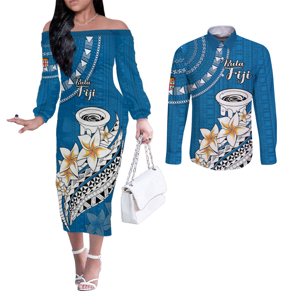 bula-fiji-couples-matching-off-the-shoulder-long-sleeve-dress-and-long-sleeve-button-shirts-kava-bowl-tapa-tribal