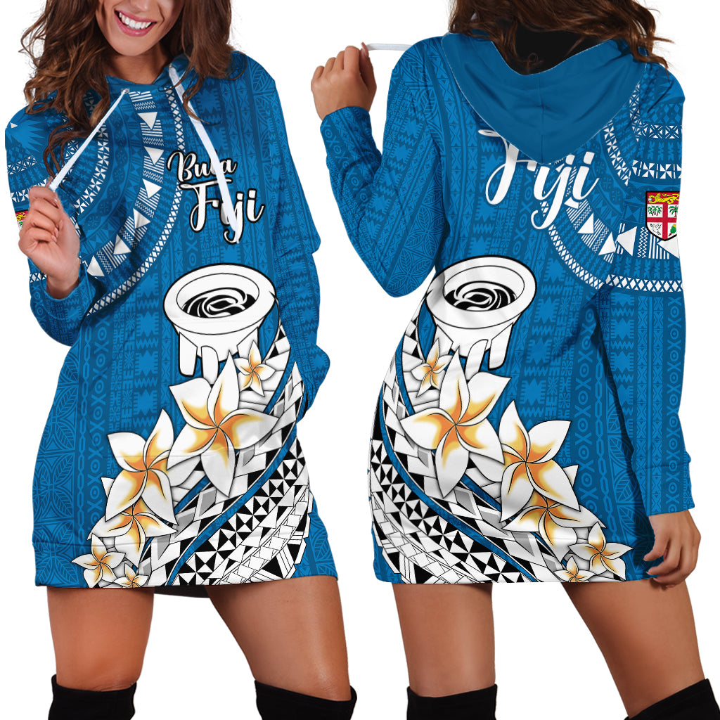 Bula Fiji Hoodie Dress Kava Bowl Tapa Tribal - Wonder Print Shop