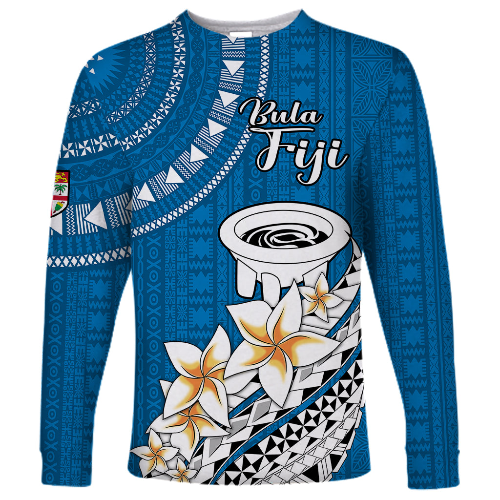 Bula Fiji Long Sleeve Shirt Kava Bowl Tapa Tribal - Wonder Print Shop