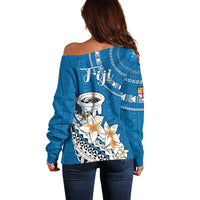 Bula Fiji Off Shoulder Sweater Kava Bowl Tapa Tribal - Wonder Print Shop