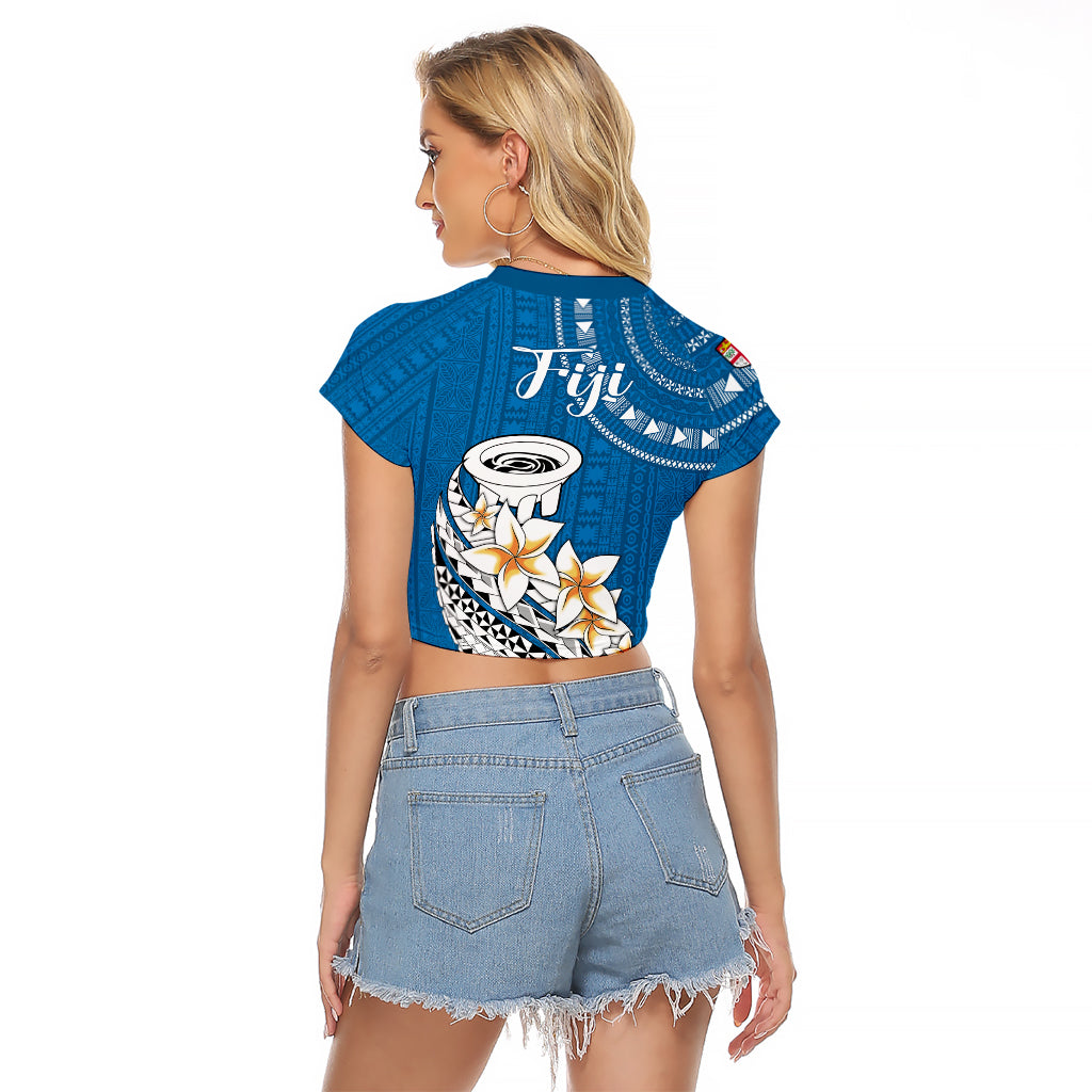 Bula Fiji Raglan Cropped T Shirt Kava Bowl Tapa Tribal - Wonder Print Shop