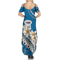 Bula Fiji Summer Maxi Dress Kava Bowl Tapa Tribal - Wonder Print Shop