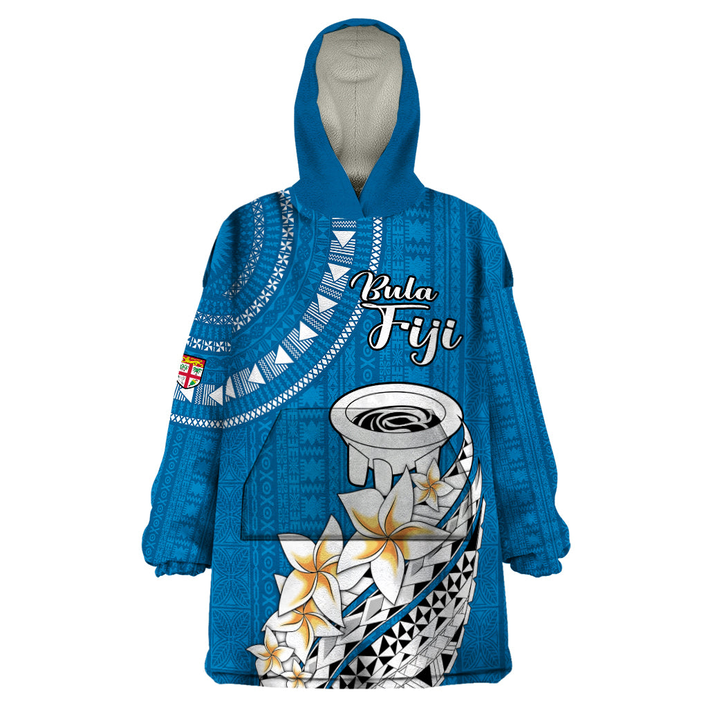 Bula Fiji Wearable Blanket Hoodie Kava Bowl Tapa Tribal - Wonder Print Shop
