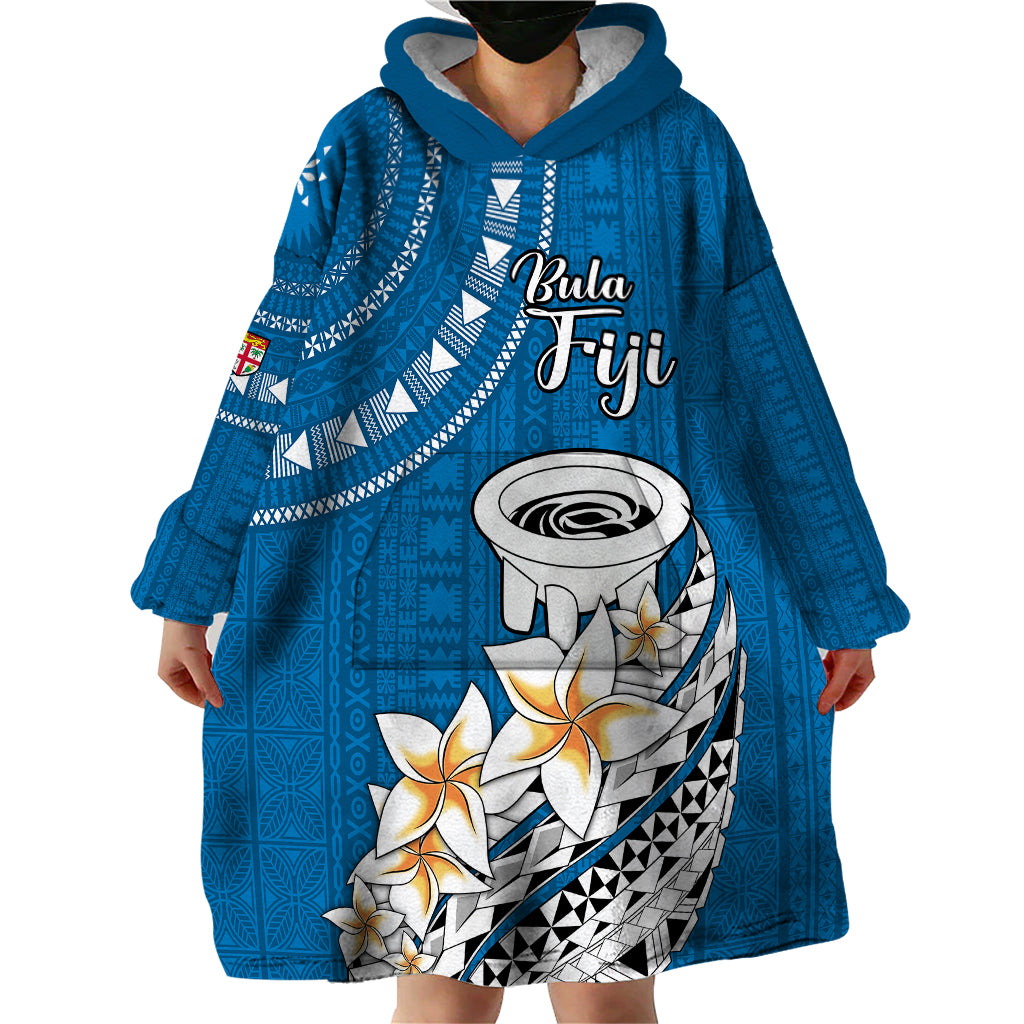 Bula Fiji Wearable Blanket Hoodie Kava Bowl Tapa Tribal - Wonder Print Shop