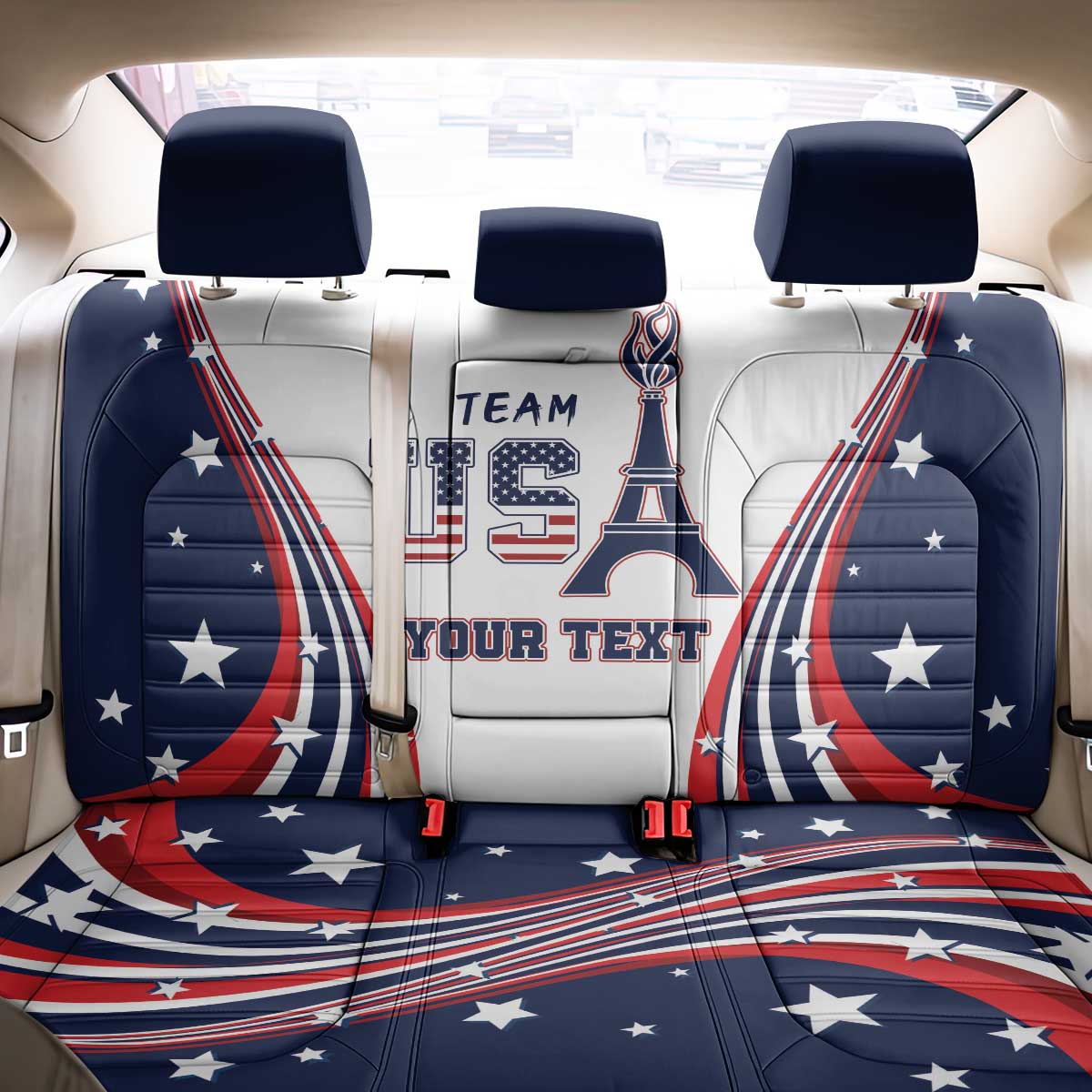 Personalized USA Make America Strong Again Back Car Seat Cover Go Paris 2024 LT9 - Wonder Print Shop