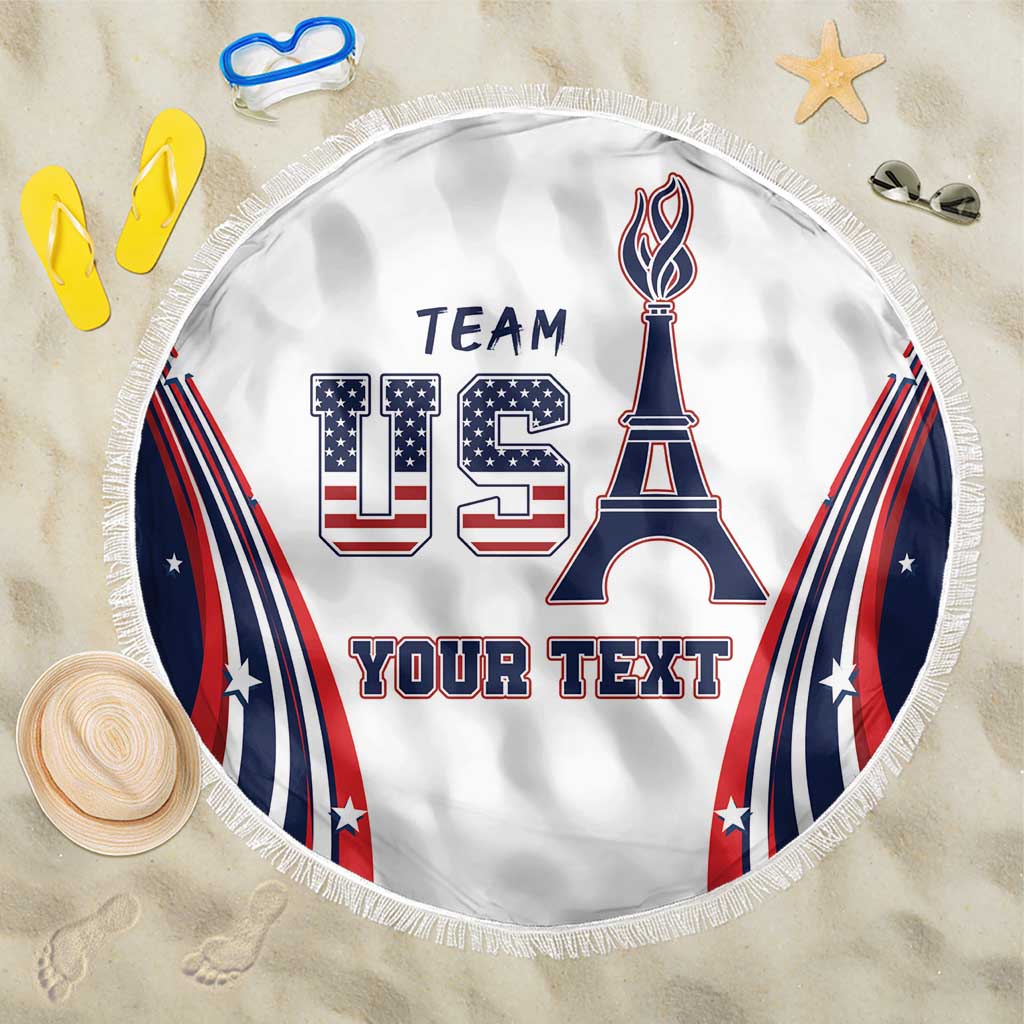 Personalized USA Make America Strong Again Beach Blanket Go Paris 2024 LT9 - Wonder Print Shop
