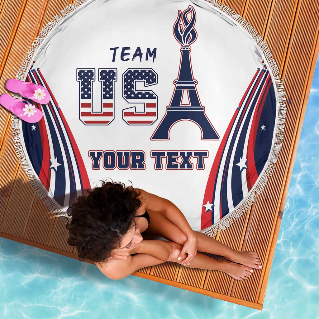 Personalized USA Make America Strong Again Beach Blanket Go Paris 2024 LT9 - Wonder Print Shop