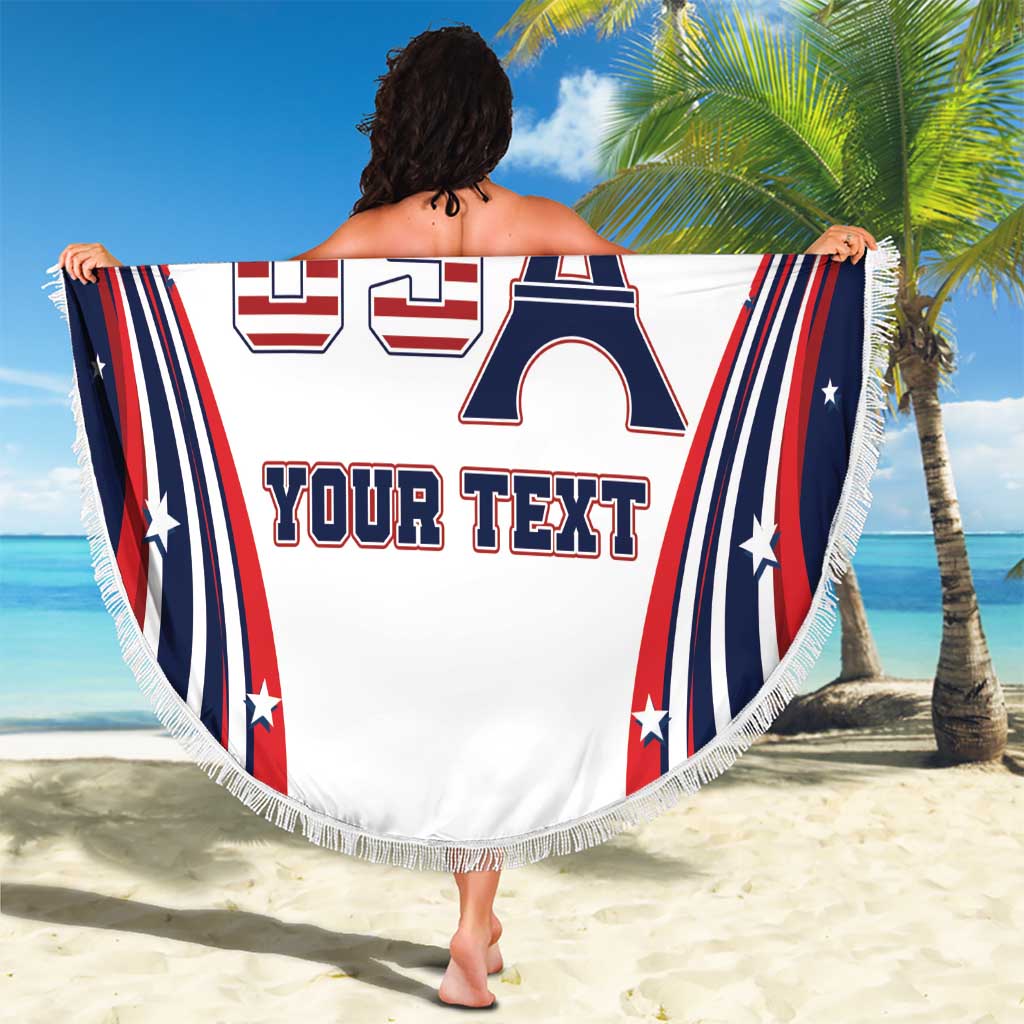 Personalized USA Make America Strong Again Beach Blanket Go Paris 2024 LT9 - Wonder Print Shop